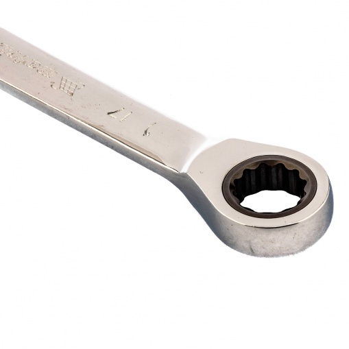 Ключ накидной трещоточный, 17 х 19 мм, CrV, зеркальный хром Matrix